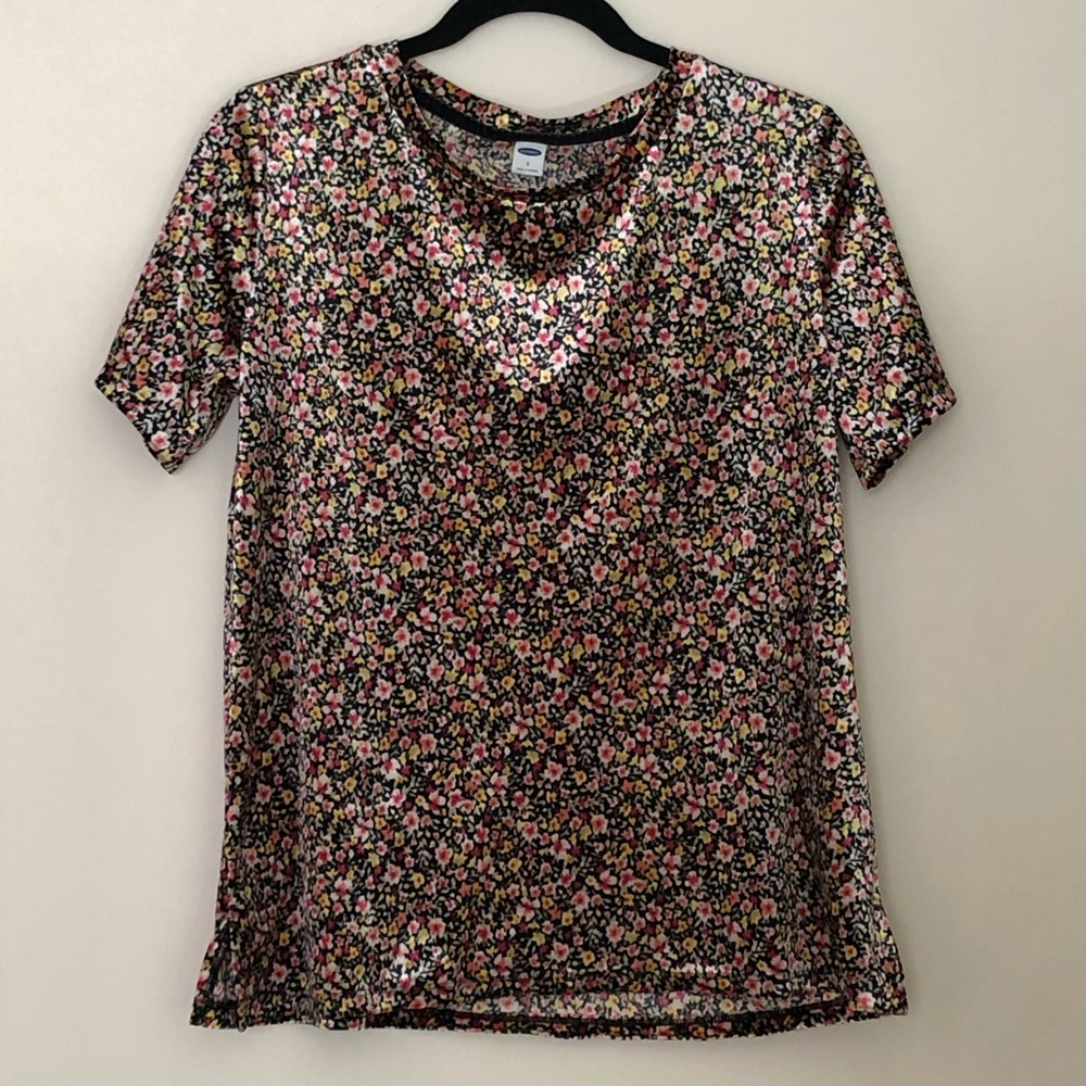Old Navy Floral Velour Tee
